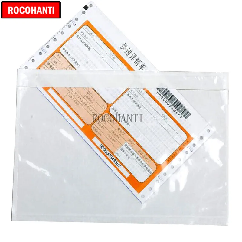 100X Self Adhesive Shipping Label Packing List Envelopes Transparent Back A4 A5 size for Document Gift Packaing Material Bags