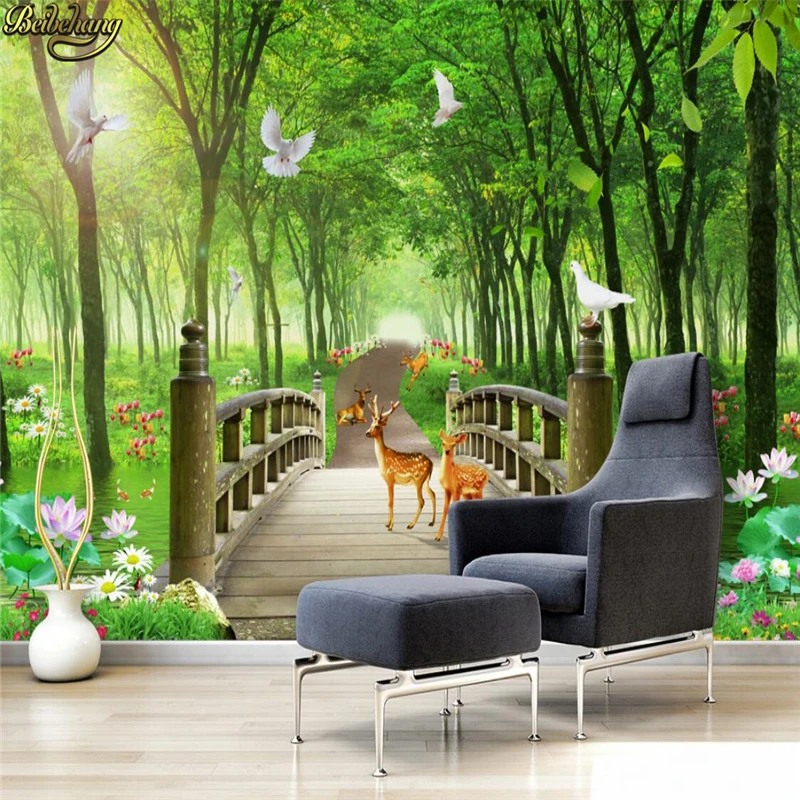 

beibehang custom Forest spot deer Wallpaper for Walls Decorative Painting Wallpapers Home Improvement 3D wall papers home decor