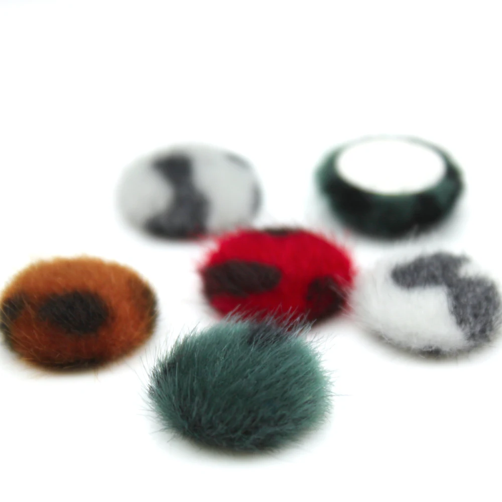 Imitation Wool Stuff Goods Hairpin Clip Accessories Cameo Button Supplies for Jewelry Making 10pcs