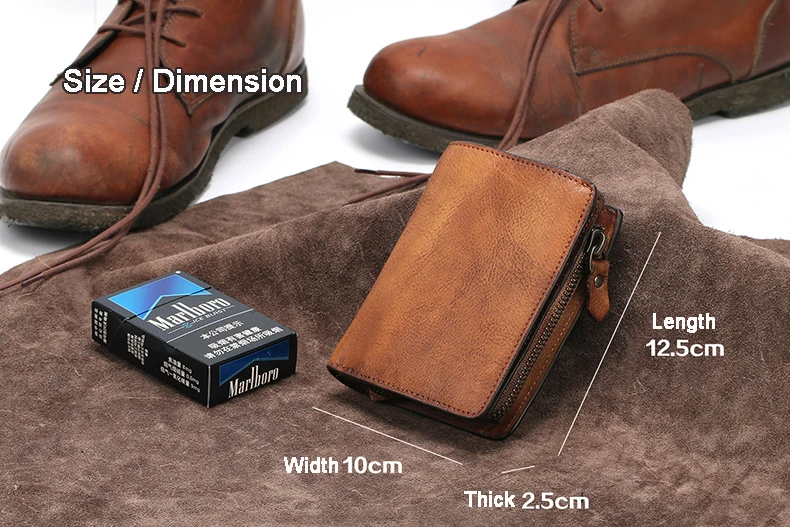 Fashion Vintage Genuine Leather Wallet men Wallet Leather men purse vertical short money bag male wallet coin Purse card holder