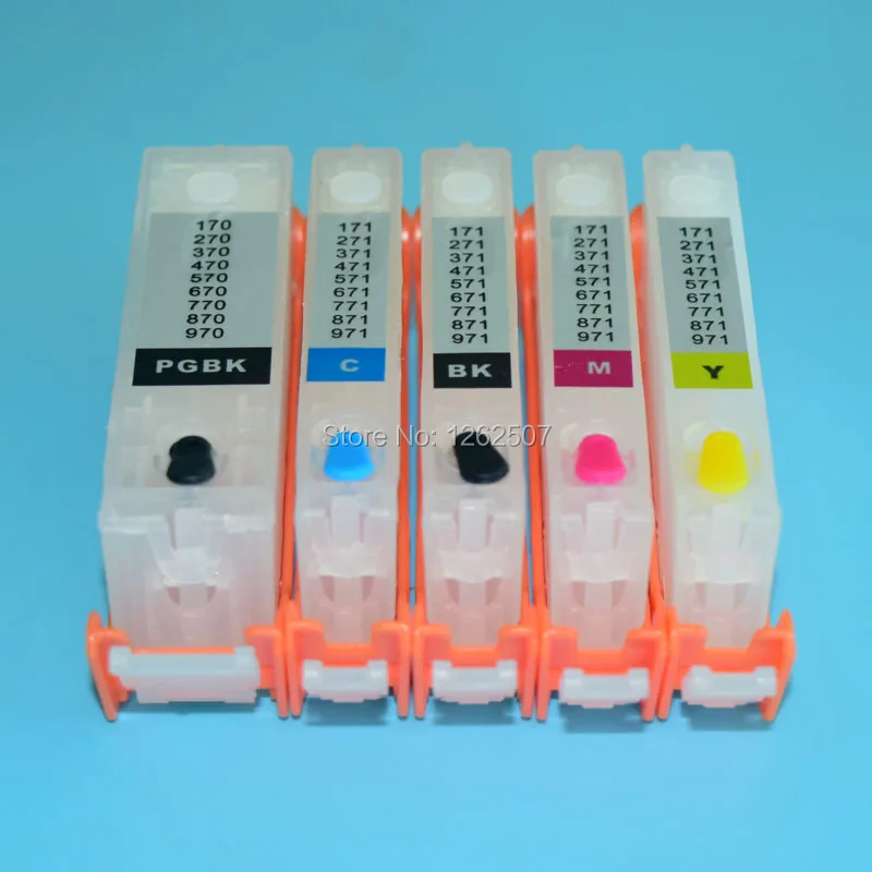 ME 5/6Colors PGI-470 CLI-471 470 471 Refillable Ink Cartridge For Canon Pixma MG6840 MG5740 TS9040 TS8040 TS5040 TS6040 Printer view 3