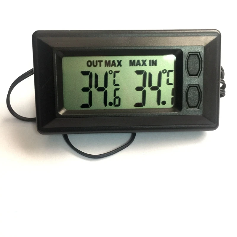 Mini termometro digitale per auto Celsius Fahrenheit 1.5M sensore esterno In/Out Tester elettronico di temperatura per auto Max Min Record