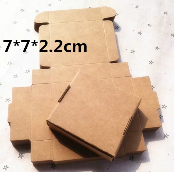 

7*7*2.2cm Kraft paper packing box Jewelry box Soap box Gift packing 200pcs\lot Free shipping