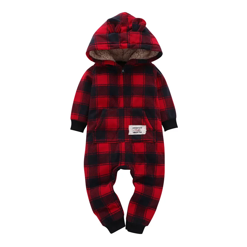 2023 Spring Autumn Warm Fleece Baby Rompers Xmas Infant Costume Animal Overall baby jumpsuits Toddler Sleepwear pajamas