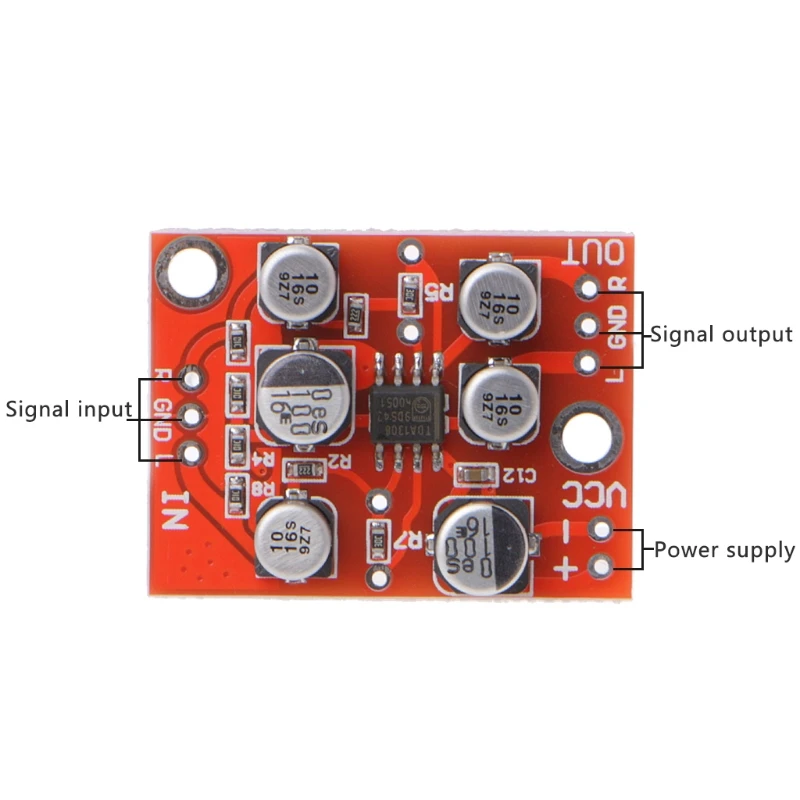 DC 5V-15V 12V AD828 Stereo Preamp Power Amplifier Board Preamplifier Module