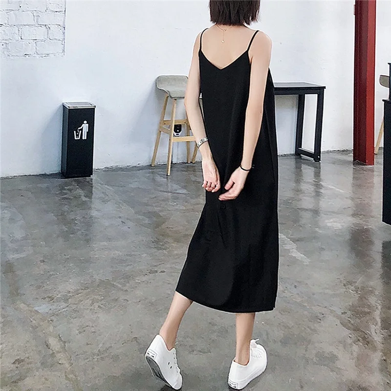 Sexy Women Maxi Dress Black Sling Dress Female Summer 2022 Sleeveless V-neck Vest Long Women Dresses