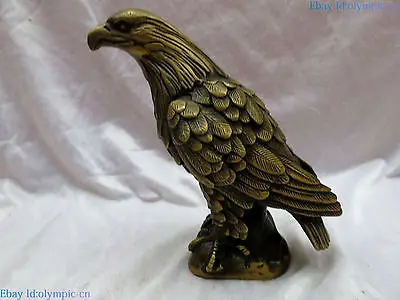 

Fine Brass sculpture China copper Feng Shui lucky beautiful eagle Statue