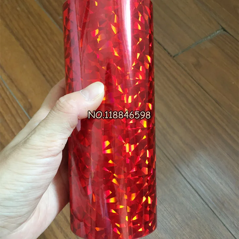 Hot Stamping Paper Roll Holographic Fine Sand Foil or Plastic 16cm x120m Glasses Broken Red