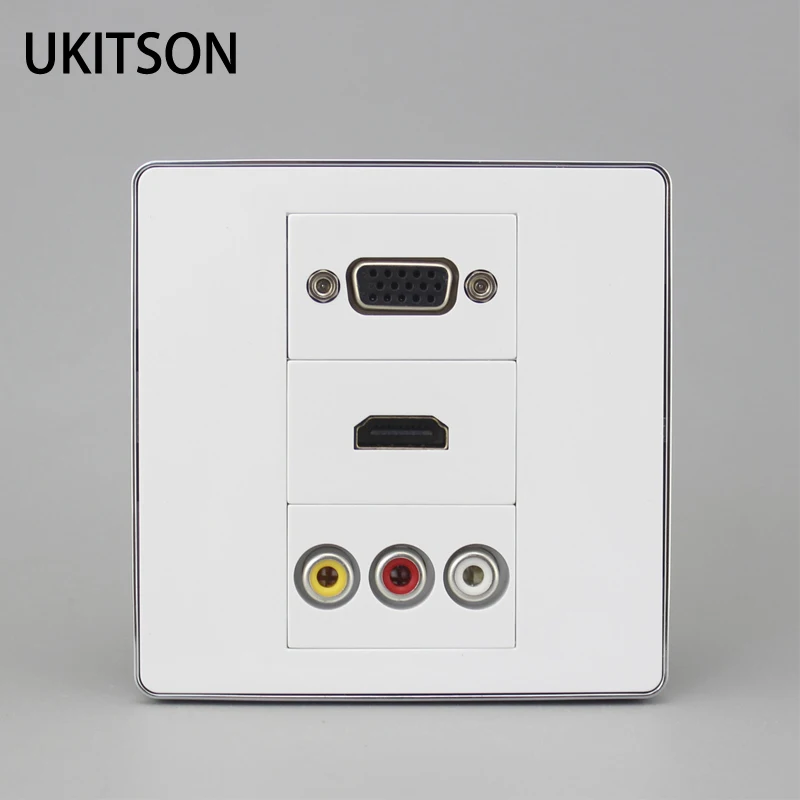 

HDMI2.0 VGA аудио видео 3RCA настенная панель совместимая розетка HDMI для домашнего DVD-проектора подключение