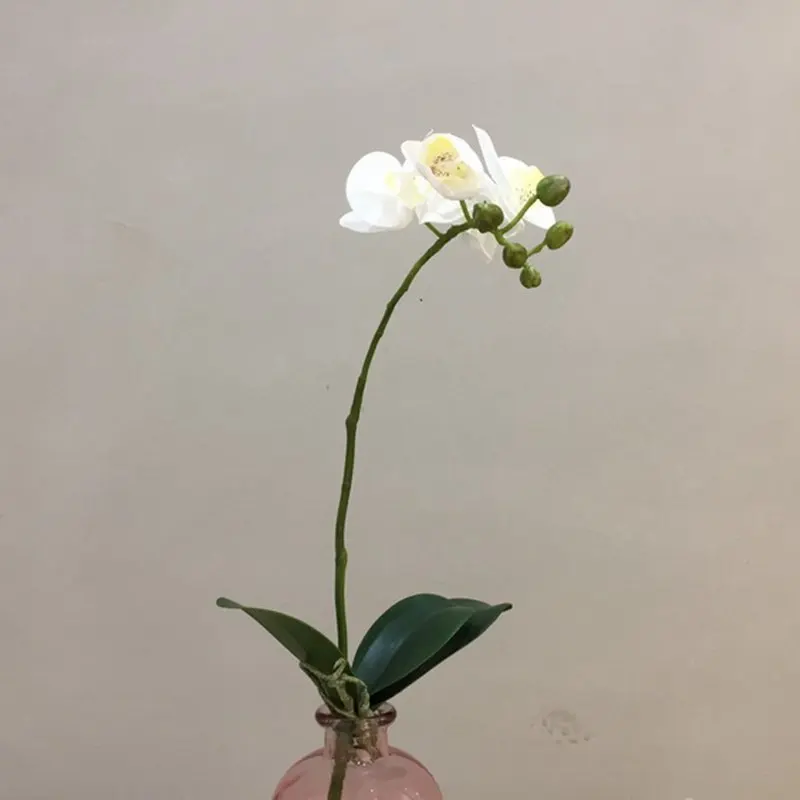 6pcs 54cm Artificial Upscale Flower Wholesale Moth Orchid With Leaf Tea Table Dining-Table Home Furnishing Living Room Ornament