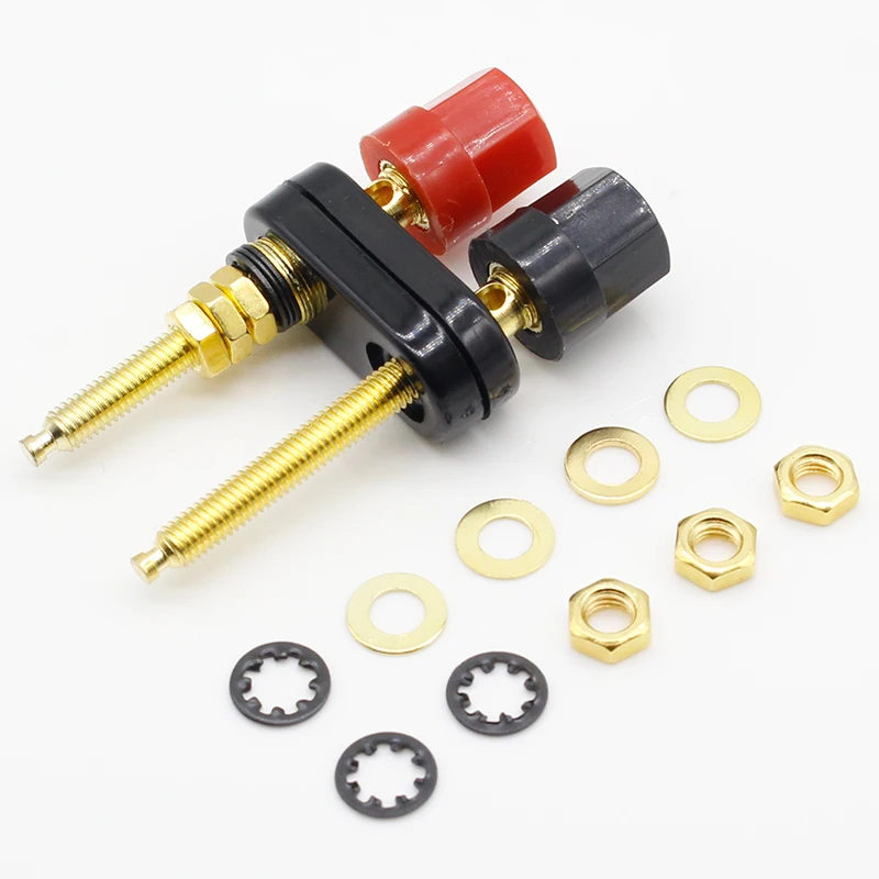 1pcs Gold Plated Banana Plug Connector Speaker Amplifier Extended Terminal Binding Post