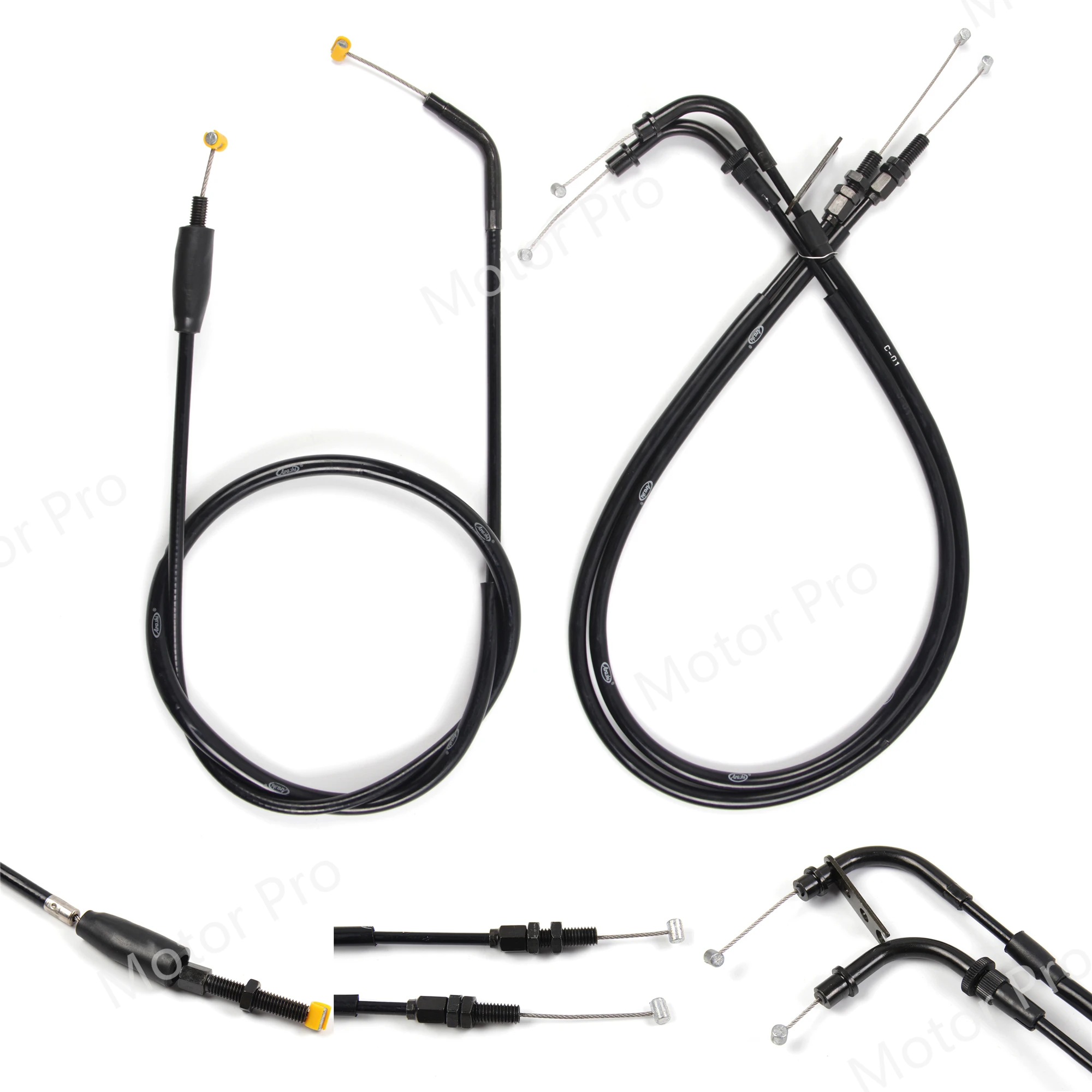 Throttle Clutch Cable Kit For Suzuki GSXR 600 2006 - 2010 Stainless Steel Wire Rubber GSX R GSX-R GSXR600 2007 2008 2009 2010