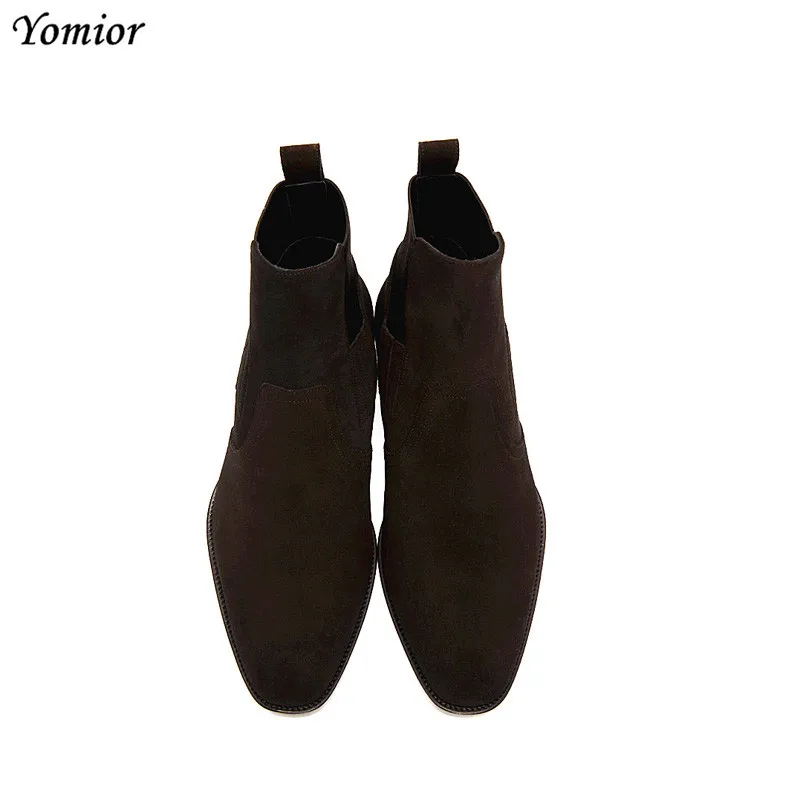 NEW Kanye West Style Chelsea Boots Fashion High Quality Men Ankle Boot Real Leather Wedding Party Motorcycle Boot Oxford Casual