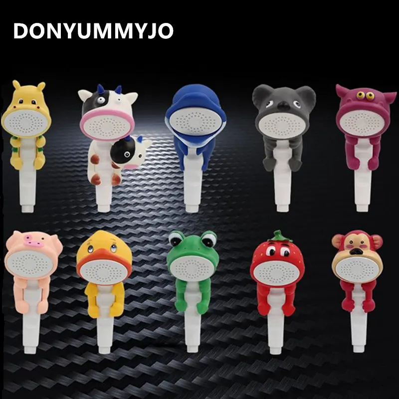 Donyummyjo crianças mostram cabeças dos desenhos animados adorável casa brinquedo chuveiro criança banheiro chuveiro mão chuveiro torneira de água douche mbera