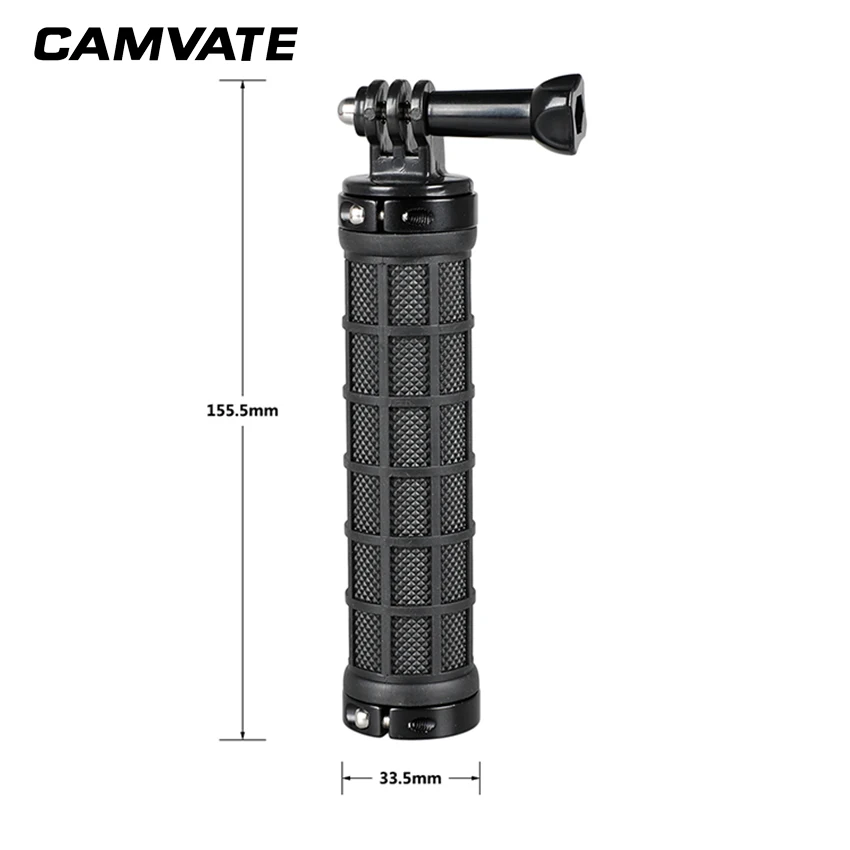 CAMVATE Rubber Handle Grip With GoPro Monopod Mount Adapter & 1/4"-20 Male/Female Threads For GoPro HD HERO 1 2 3 4 Cameras New