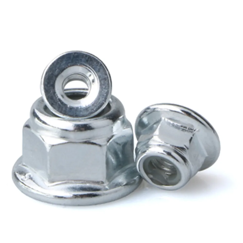 M3 M4 M5 M6 M8 M10 M12 stainless steel 304 DIN 6926 Nylon Lock Flange nut plated steel hexagon nuts with flange 100pcs/lot