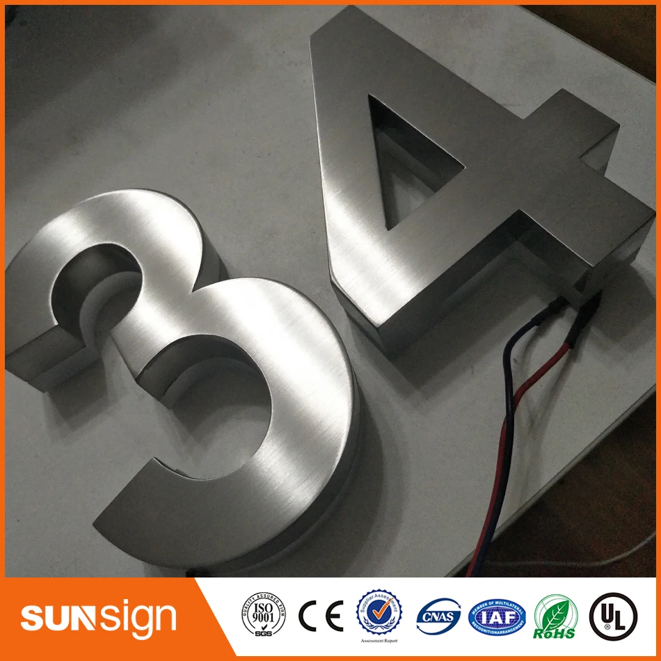 H 20Cm Outdoor Outlet Tahan Air Logam Kustom Backlit Led Channel Letter