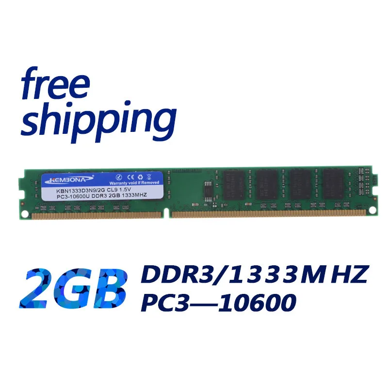 KEMBONA-Barrette de RAM DDR3 2 Go ou 1333 Go pour PC de bureau, module de mémoire vive, fréquence d'horloge 1333mhz, Z Kamppin