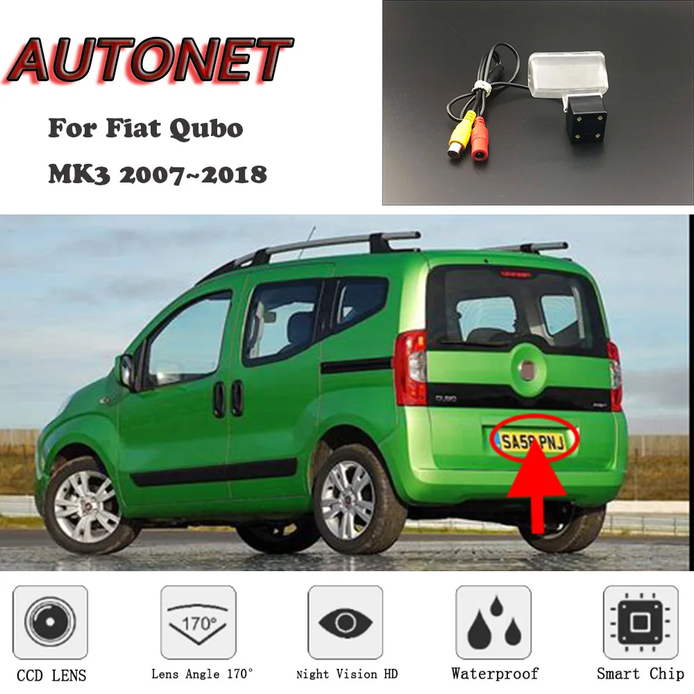 

AUTONET HD Night Vision Backup Rear View camera For Fiat Qubo MK3 2007~2018 CCD/license plate Camera