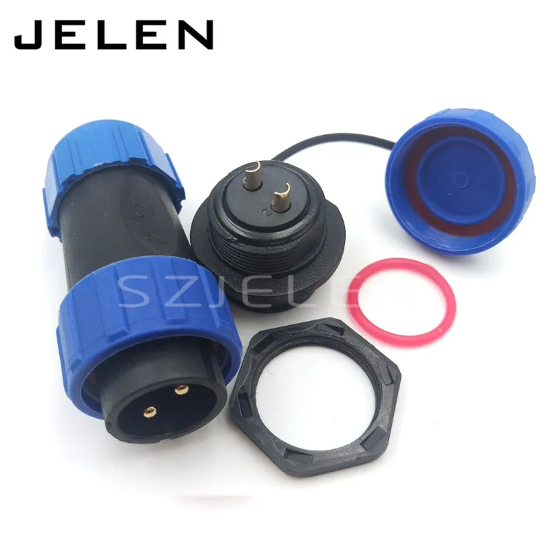 SP21 Plastic connector waterproof Aviation Connector 2 pin Plug socket, Rated current 30A, Rated voltage500V , IP68