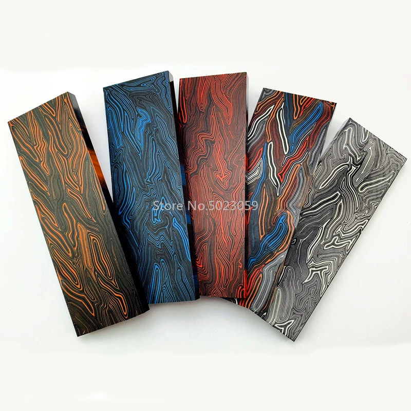 2Pcs G10 Knife Handle Material Diy Tool Handle 5 Colors Composite Material Damascus Pattern G-10 Tool Holder Patch Material