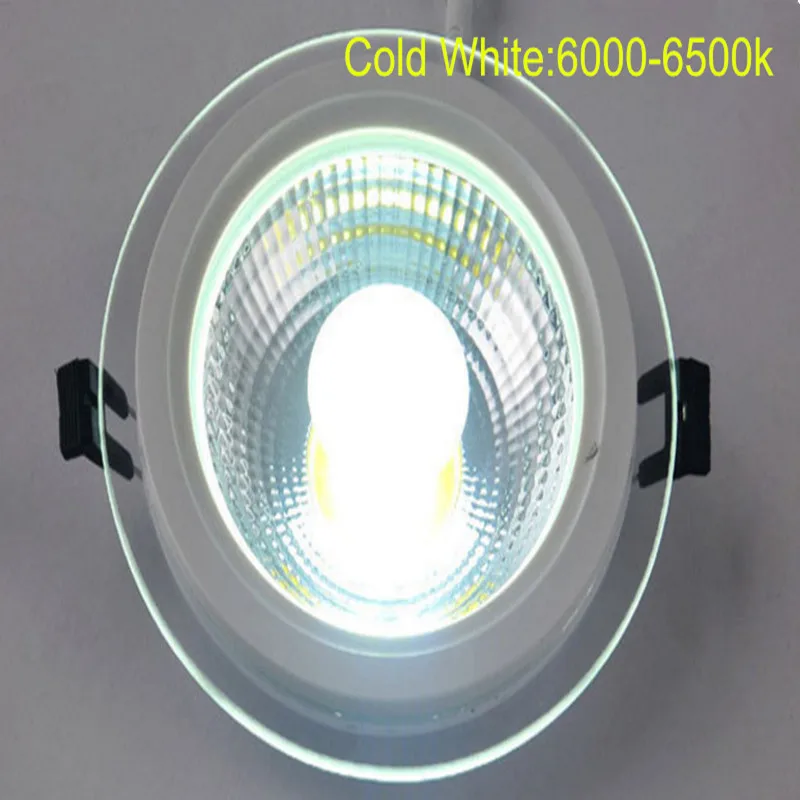 Nowy projekt COB LED typu Downlight 25W szkło LED oświetlenie panelowe sufitowe wpuszczone oświetlenie lampa reflektor LED AC85-265V ze sterownikiem