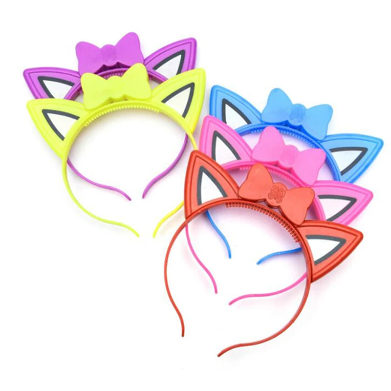 

Led Headband Light Cat Ears Glow Headband Woman Girl Hairband Headwear Wedding Party Flashing Cat Hair Party Supplies