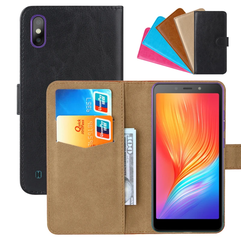 

Luxury Wallet Case For Tecno POP 2S PU Leather Retro Flip Cover Magnetic Fashion Cases Strap