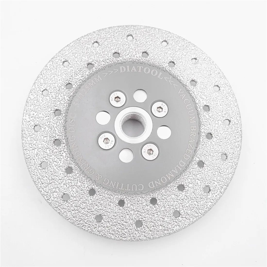 DIATOOL 1pc Premium Quality Diameter Double Sided Vacuum Brazed Diamond Cutting & Grinding Disc With 5/8-11 Flange