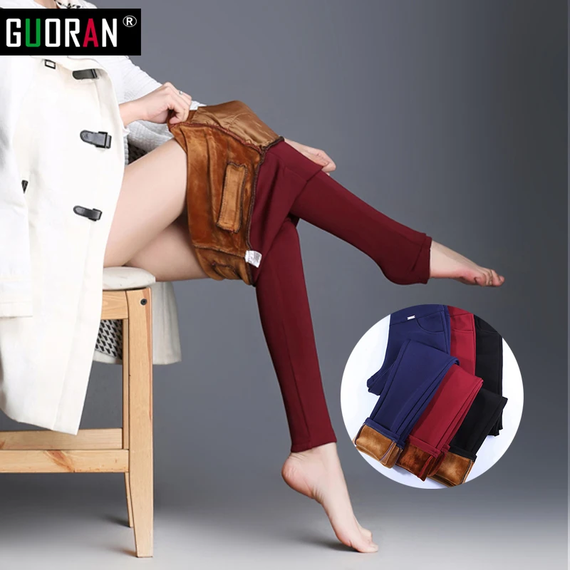 Winter pants women clothes velvet thicken warm skinny strech pencil pants female high waist cotton pantalon femme mujer