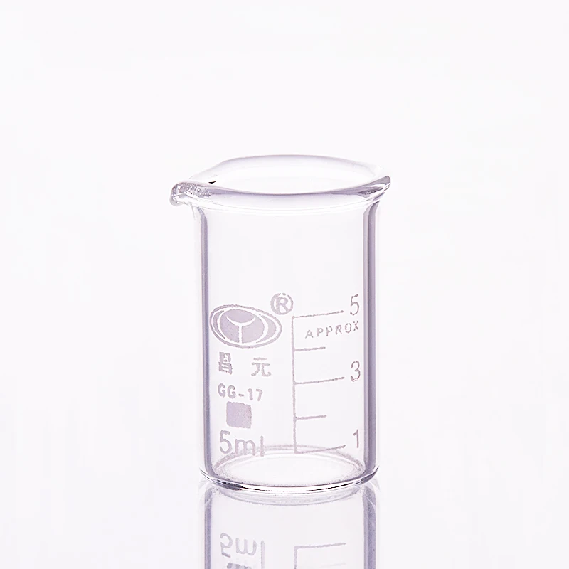 

5pcs Beaker in low form,Capacity 5ml,Outer diameter=22mm,Height=30mm,Laboratory beaker