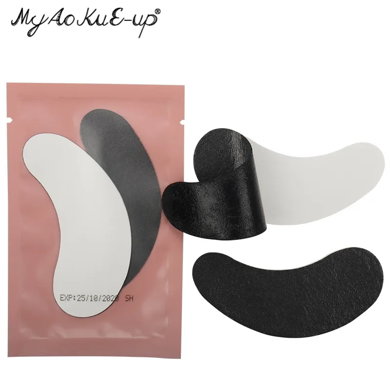 Schwarze Film-Augen-Gel-Patches für Wimpernverlängerungswerkzeuge, Perle, 50 Paar Augenspitzen, Aufkleber, Wraps, Make-up-Werkzeug unter den Augenpads – Detail 7