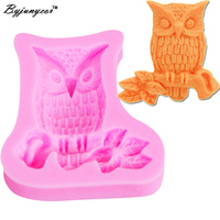 Byjunyeor M188 Owl UV Resin Silicone Mold Fondant Chocolate Candy Lollipop Crystal Ice Epoxy Soft Clay Bake Tools