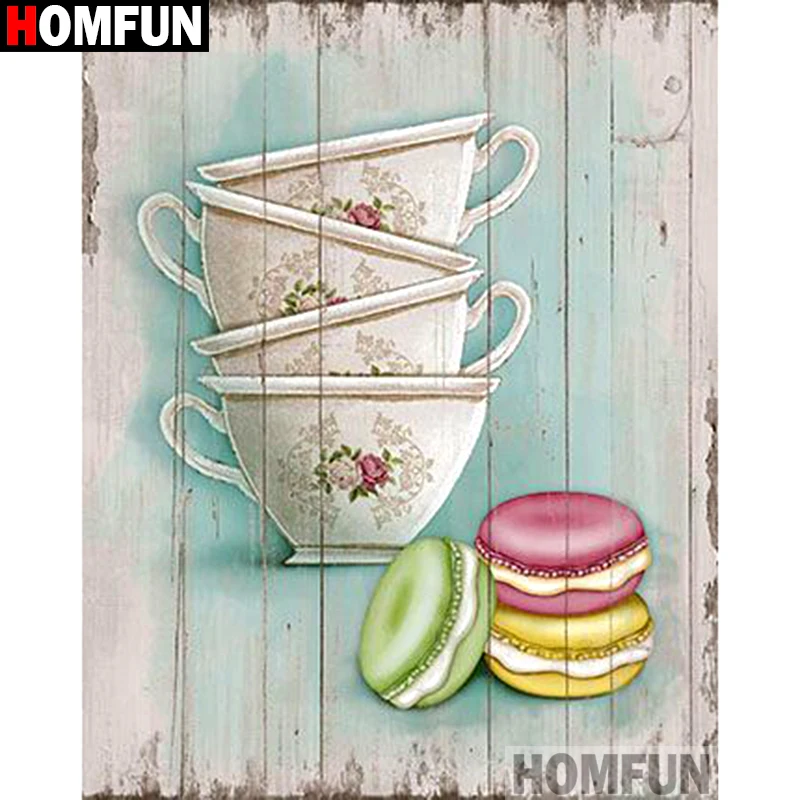 

HOMFUN Full Square/Round Drill 5D DIY Diamond Painting "Cup scenery" Embroidery Cross Stitch 3D Home Decor Gift A13101