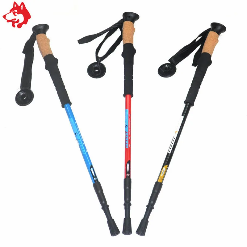 Three sections carbon fiber alpenstocks EVA handle Nylon wristband good toughness outdoor climbing hiking trekking poles