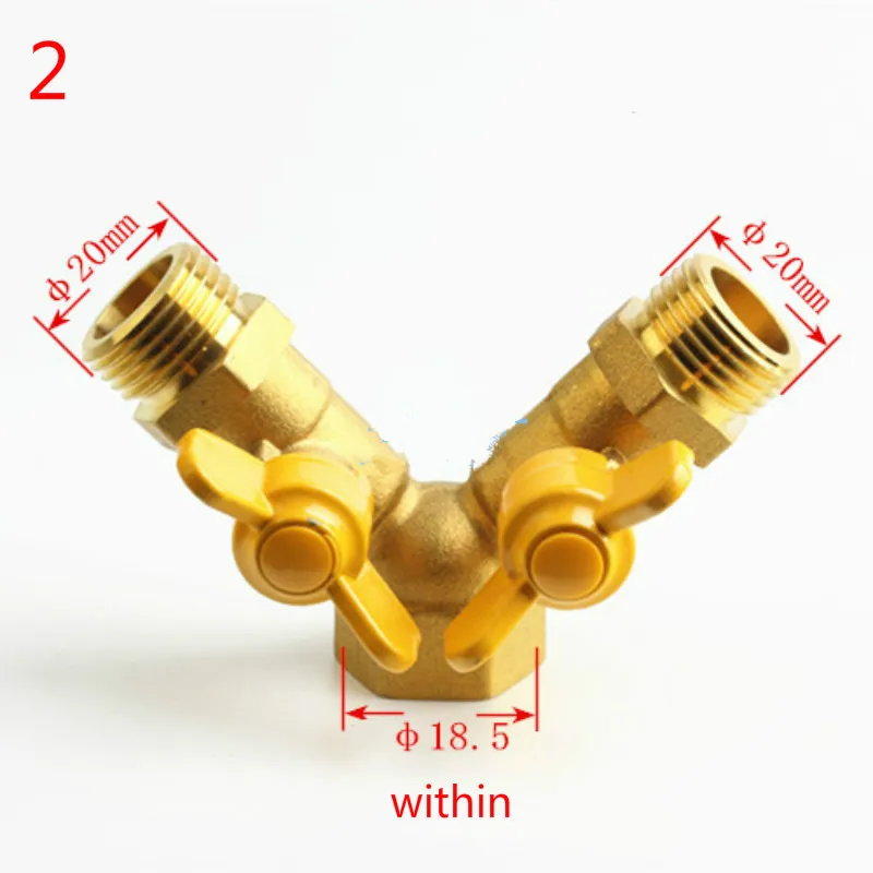 Y Type Equal Hose Barbs Three Forks Connection Brass Coal Liquid Gas Ball Valve Plumbing Fittings  three way valve