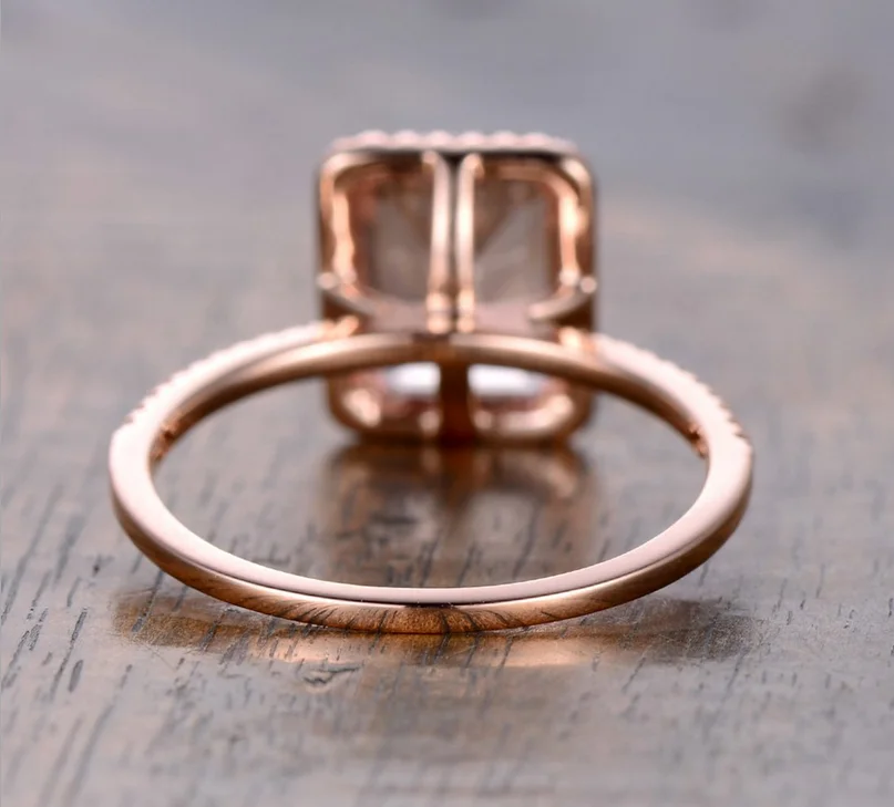 Drop Shipping Luxury Jewelry 925 Silver&Rose Gold Fill Princess Cut AAA Cubic Zirconia Office Party Wedding Band Ring for Women
