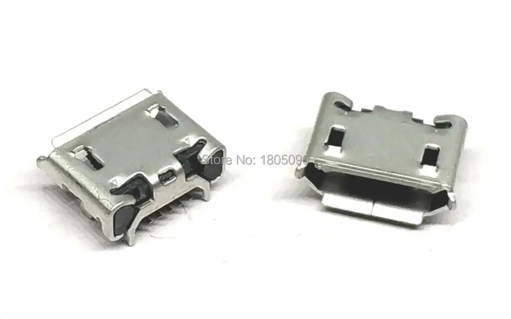 50pcs micro USB 5pin jack Ox horn 5.9mm Four legs plate socket short pin needle Female socket Mini USB connector Ox horn usb