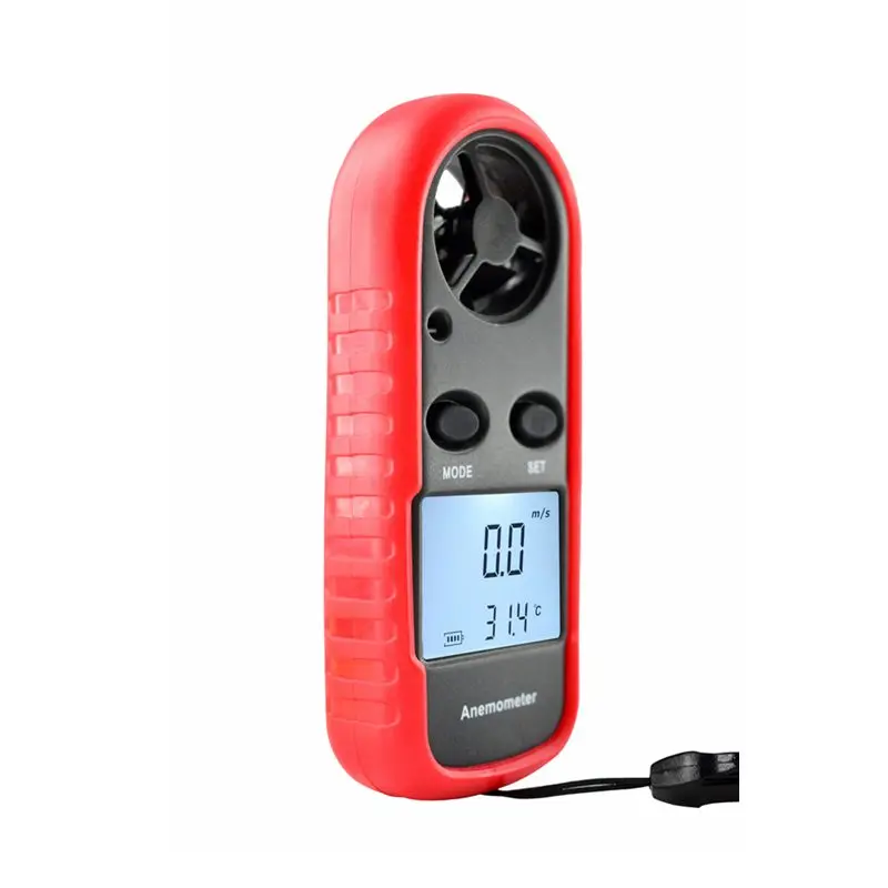 Mini Digital Anemometer 0-30m/s Wind Speed Meter -10~45C Temperature Tester Anemometro LCD Backlight Air Velocity Measure Tools