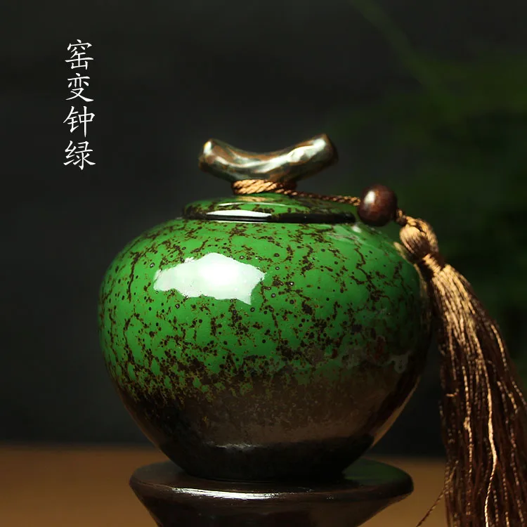 Exquisite Ceramic Tea Canister - Sealed Storage Pottery Jar Special Food Tank Jun Kiln Style Tea Caddy for Kitchen & Home