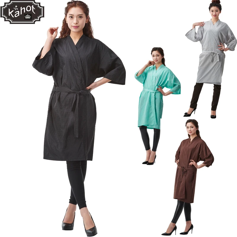 

Salon Professional Hairdressing Kimono,Hair Shampoo Clothes Hairdressing Overalls Beauty SPA Barber Guest Bathrobe Gown