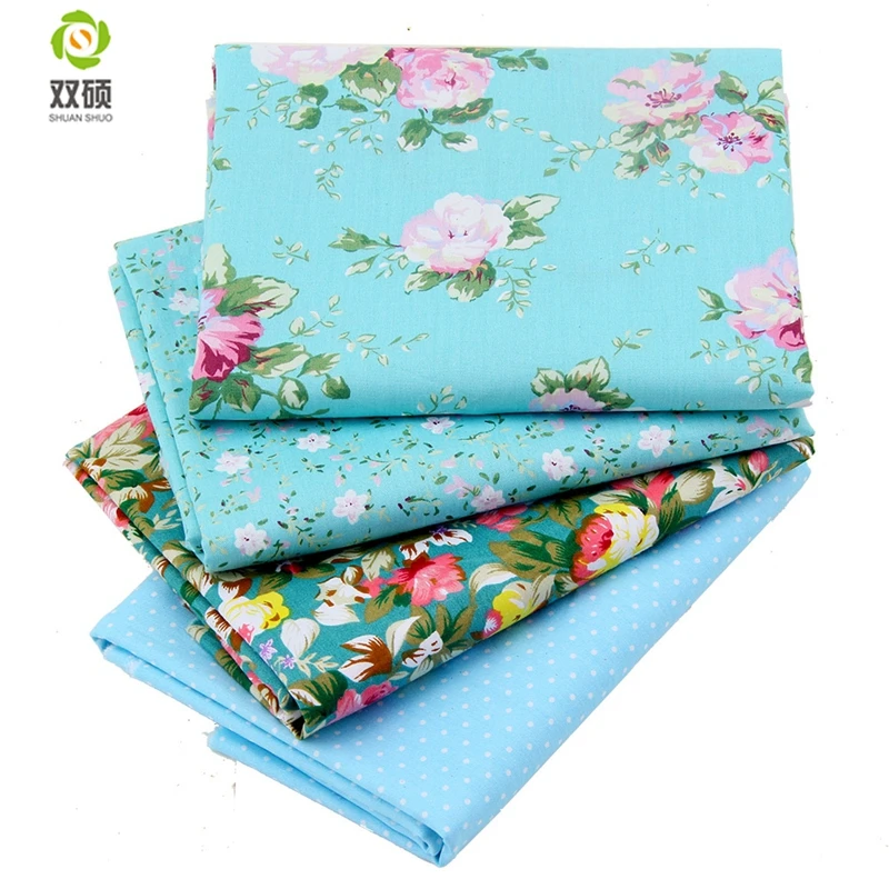 

Bule Color Patchwork Cotton Fabric Fat Quaters Tilda Cloth Quilting Patchwork Fabrics For Sewing Doll Choth 40pcs/lots 40*50CM