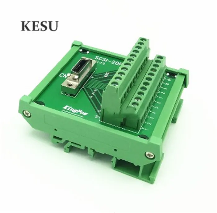 

SCSI20PIN SCSI 20 Pin Male Terminal Block Breakout PLC Relay Terminals DIN Rail Mounting Adapter Connector for 50PIN date cable