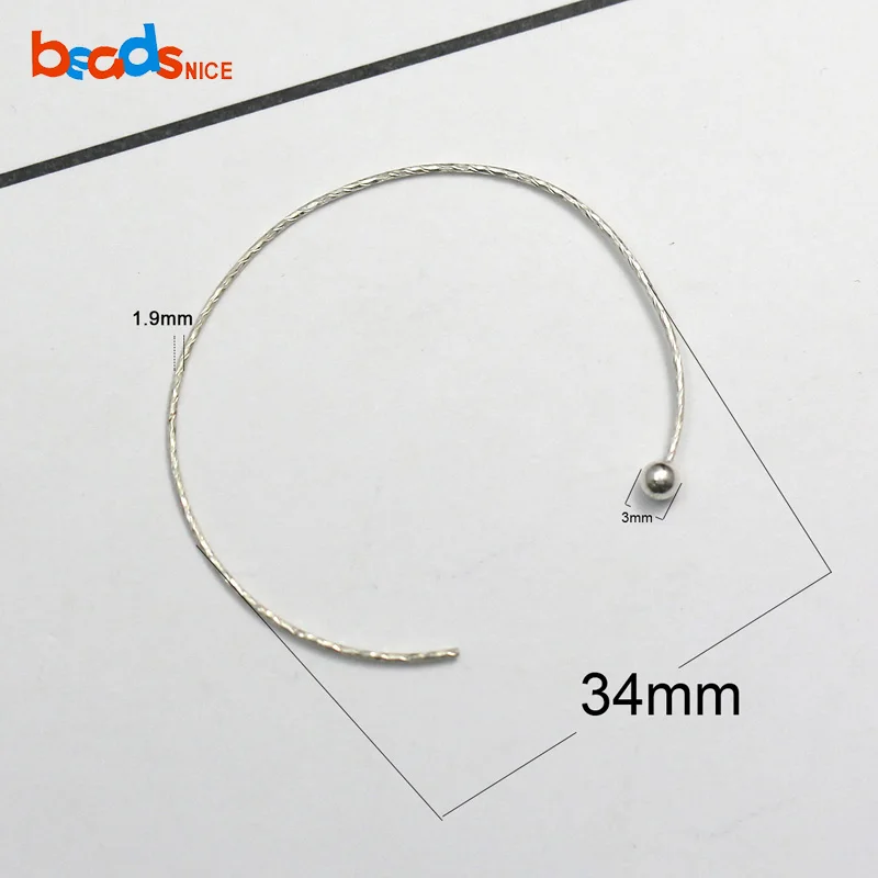 Beadsnice ID38298 Sterling Silver Hoops Earring Components For Women Fashion Big Round Circle Earrings