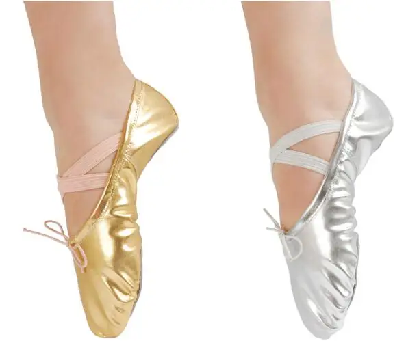 2017 new kids  indoor gold silver women's dancing shoes for girls soft sole ballet dance shoes size 21-39