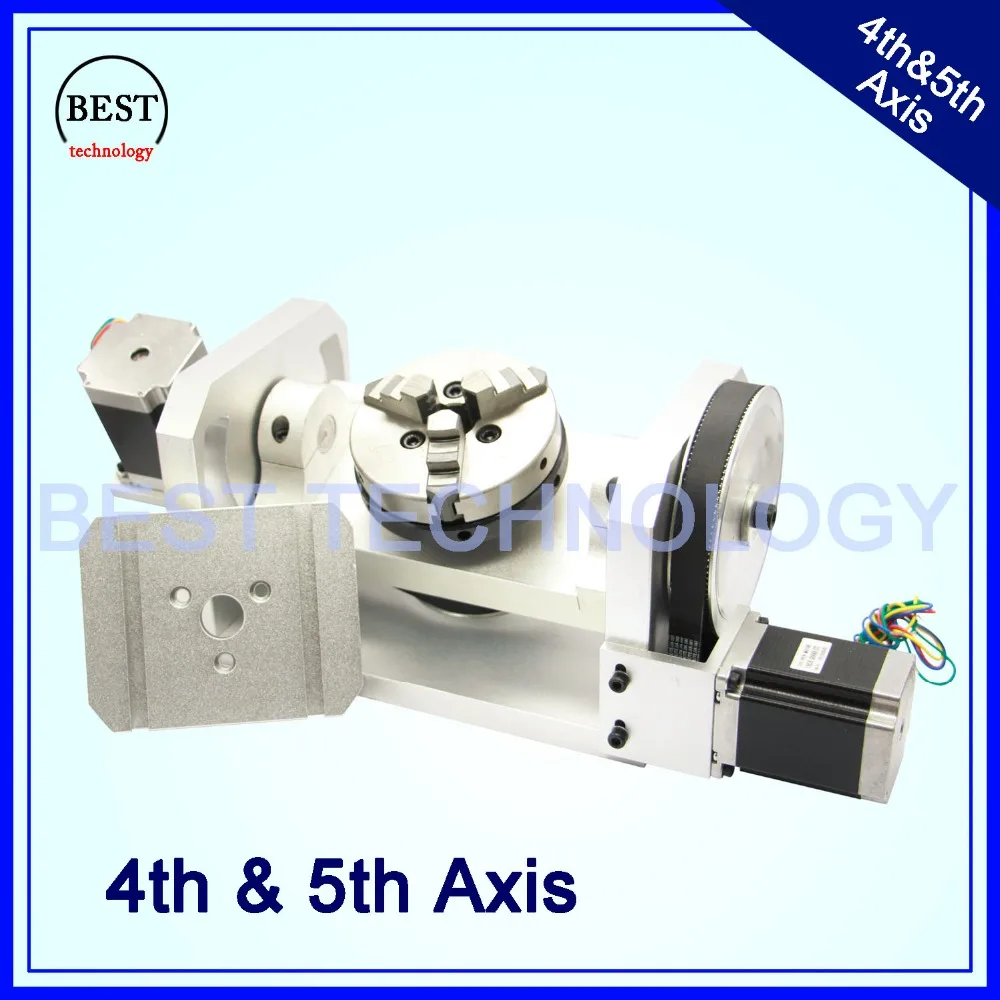 100mm CNC 4th Axis 5th Axis CNC dividing head/Rotation Axis/A axis kit Nema23 for Mini CNC router/engraver woodworking  machine