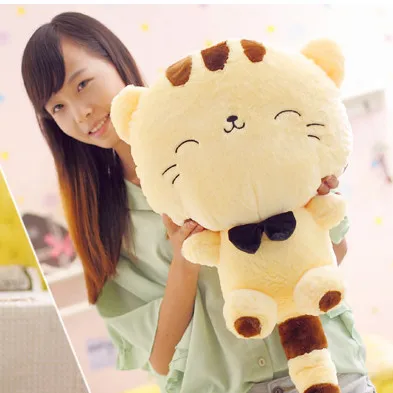 

cartoon cat doll about 60cm bowtie cat plush toy , soft throw pillow birthday gift x107