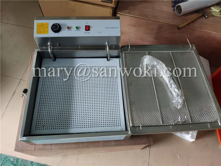 ماكينة قلي دونات كهربائية تجارية من الفولاذ المقاوم للصدأ مقلاة دونات متعددة الوظائف فرن مقلاة كروس مع خزان زيت 25L