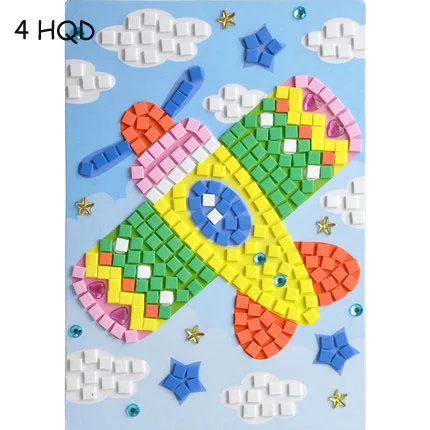 Mosaic Diamond Stickers Cartoon Paste Paper Kindergarten 3-6 Years Old Diy Creative Children Handmade Materials