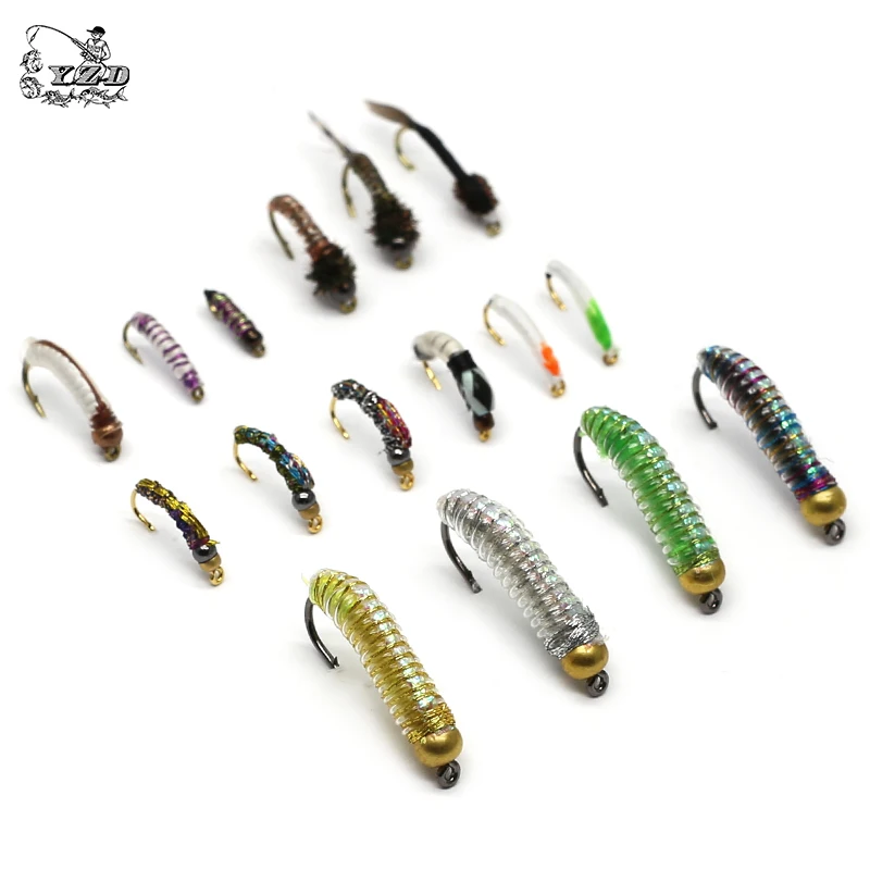 Trout Fly Fishing Flies Collection Dry Wet Nymph Fly Assortment with Fly Box Flyfishing Flys Lures 26 Kits